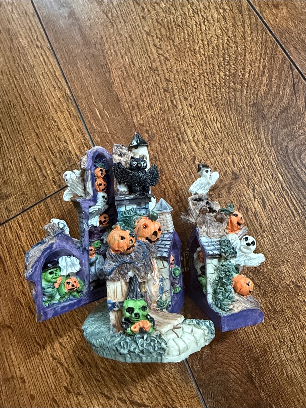 Halloween Haunted Village Decorative Accent - Purple and Orange